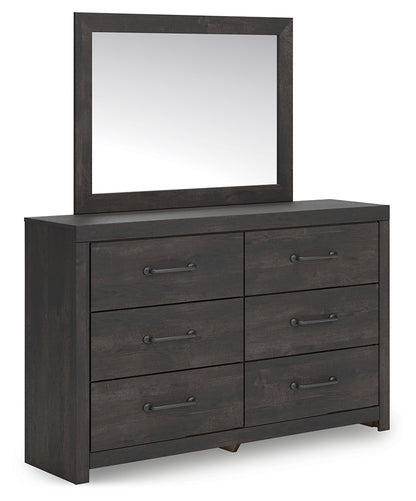 Hollivern Dark Gray Dresser and Mirror - PCB2108B1