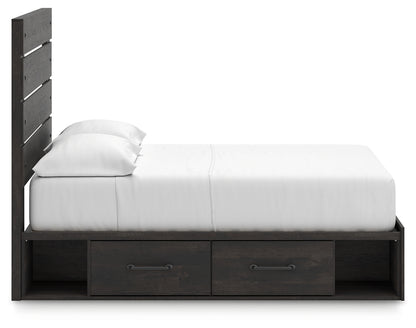 Hollivern Dark Gray Full Panel Bed with Storage - PCB2108B16
