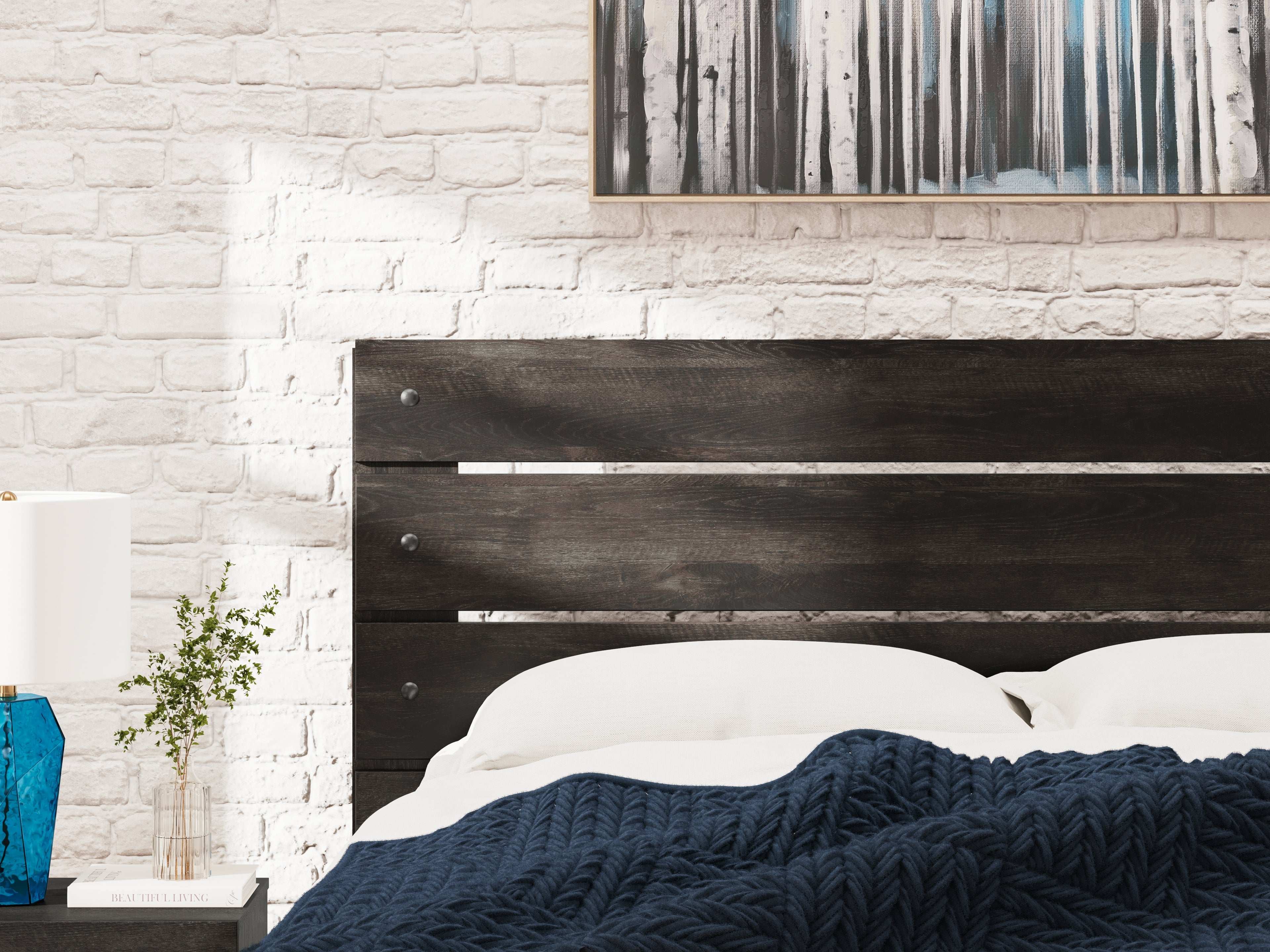 Hollivern Dark Gray Queen Panel Bed - PCB2108B2