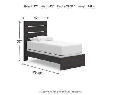 Hollivern Dark Gray Twin Panel Bed - PCB2108B11