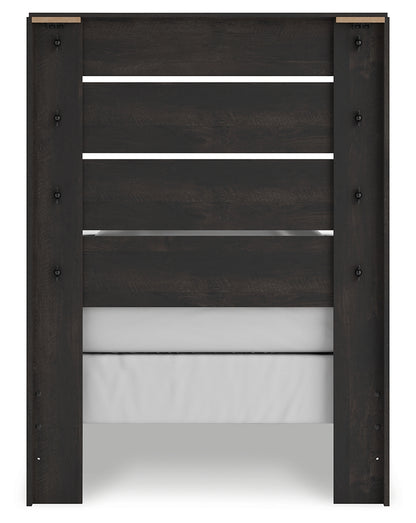 Hollivern Dark Gray Twin Panel Bed - PCB2108B11