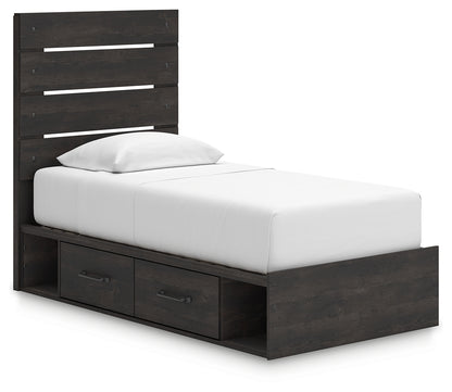Hollivern Dark Gray Twin Panel Bed with Storage - PCB2108B18