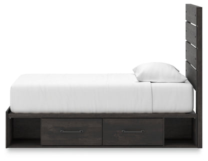 Hollivern Dark Gray Twin Panel Bed with Storage - PCB2108B18