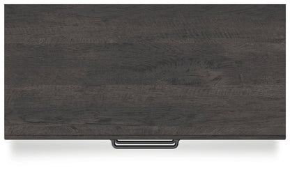 Hollivern Full Panel Bed with Mirrored Dresser, Chest and Nightstand in Dark Gray from Ashley - Luna Furniture