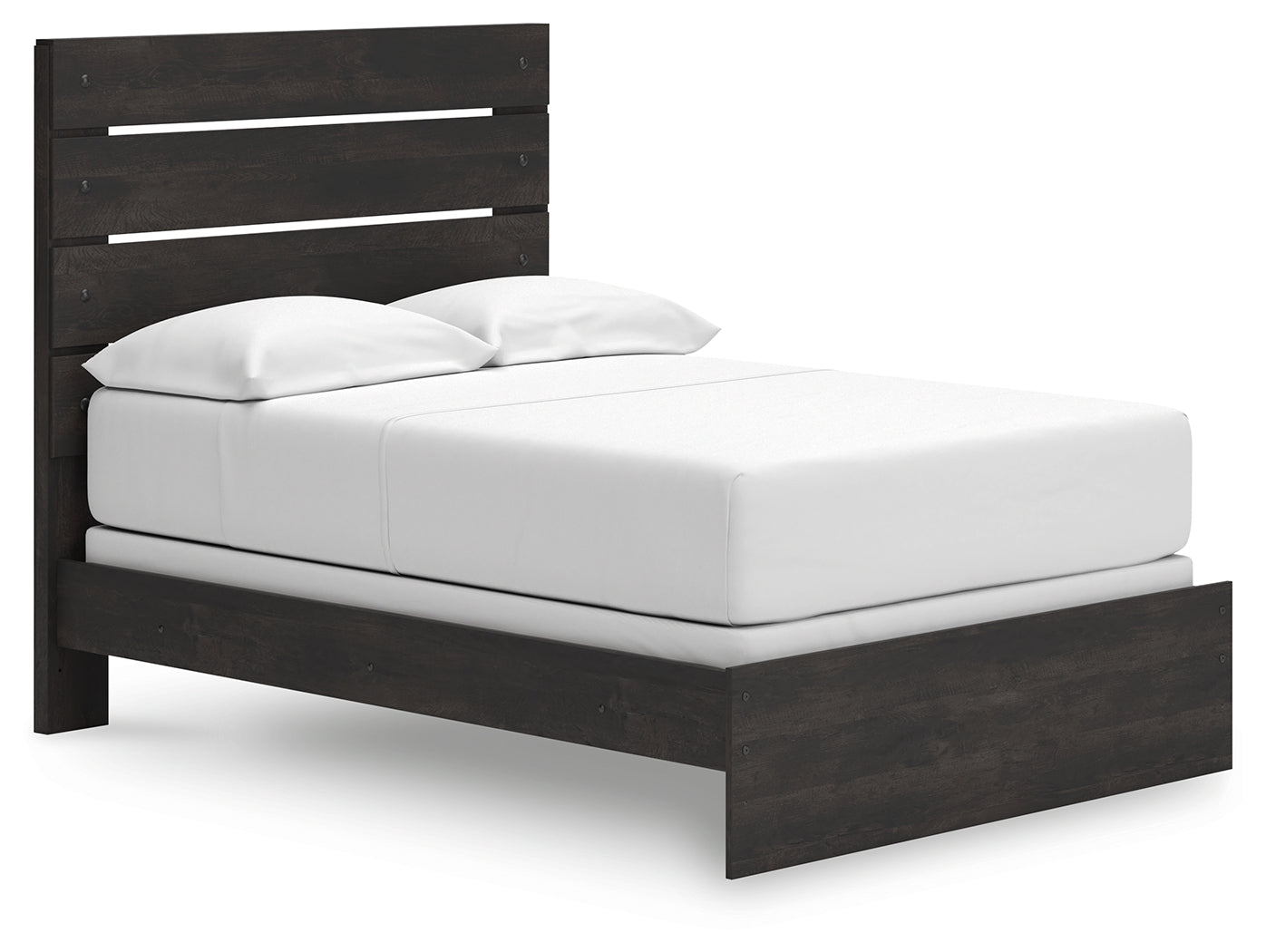 Hollivern Full Panel Bed with Mirrored Dresser, Chest and Nightstand in Dark Gray from Ashley - Luna Furniture