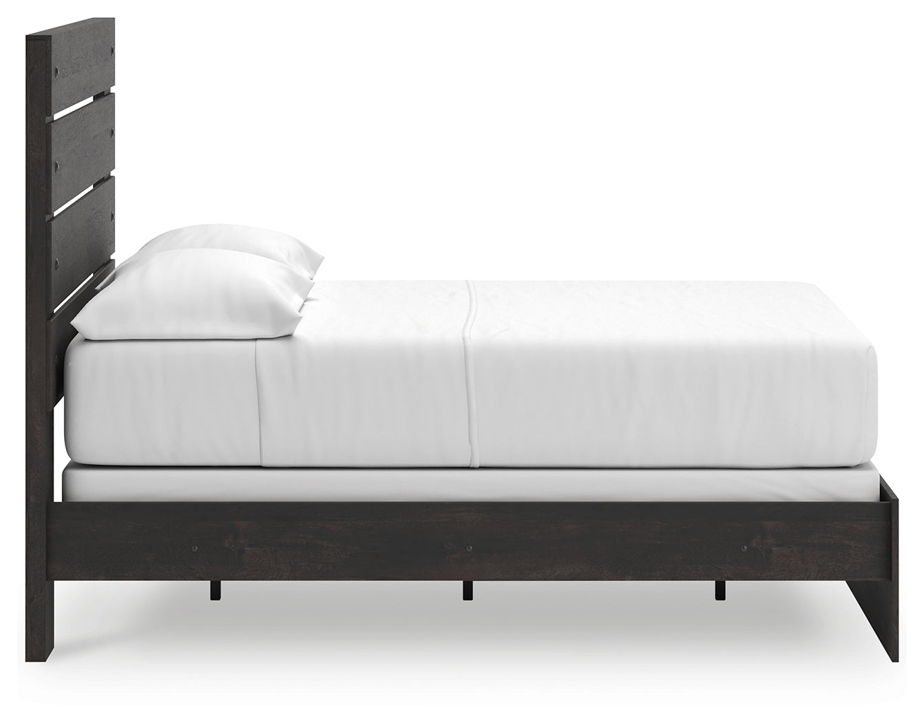 Hollivern Full Panel Bed with Mirrored Dresser, Chest and Nightstand in Dark Gray from Ashley - Luna Furniture