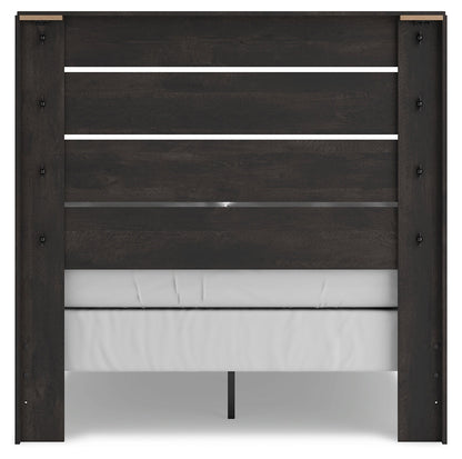 Hollivern Full Panel Bed with Mirrored Dresser in Dark Gray from Ashley - Luna Furniture