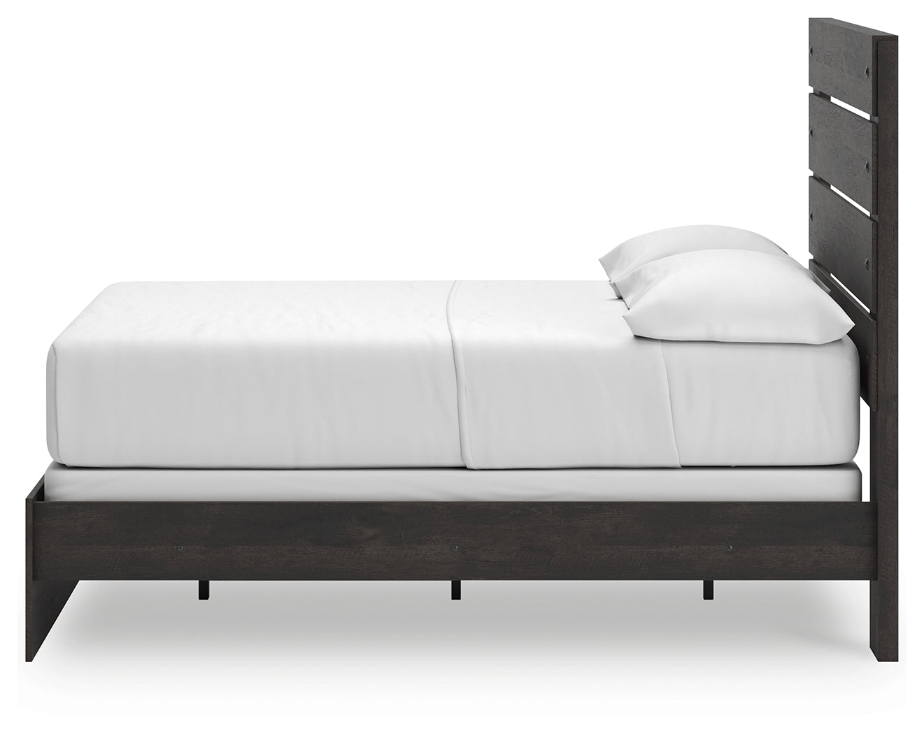Hollivern Full Panel Bed with Mirrored Dresser in Dark Gray from Ashley - Luna Furniture