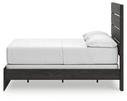 Hollivern Full Panel Bed with Mirrored Dresser in Dark Gray from Ashley - Luna Furniture