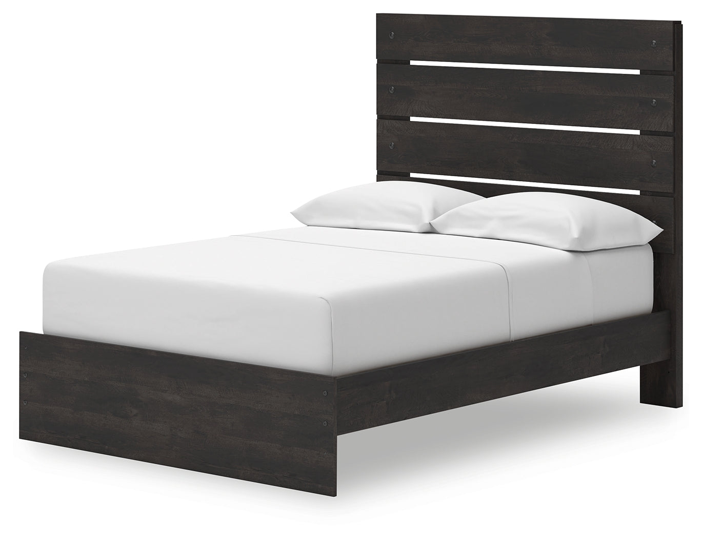 Hollivern Full Panel Bed with Storage with Mirrored Dresser and 2 Nightstands in Dark Gray from Ashley - Luna Furniture