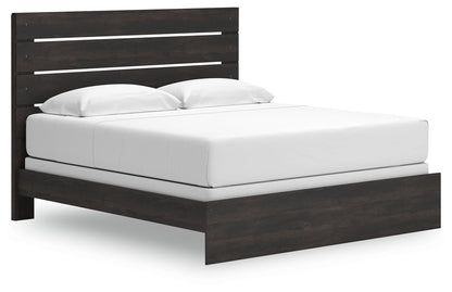 Hollivern King Panel Bed with Dresser in Dark Gray from Ashley - Luna Furniture
