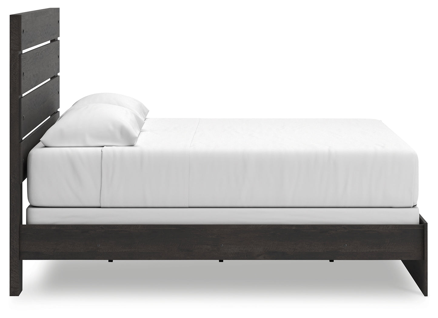 Hollivern King Panel Bed with Mirrored Dresser in Dark Gray from Ashley - Luna Furniture