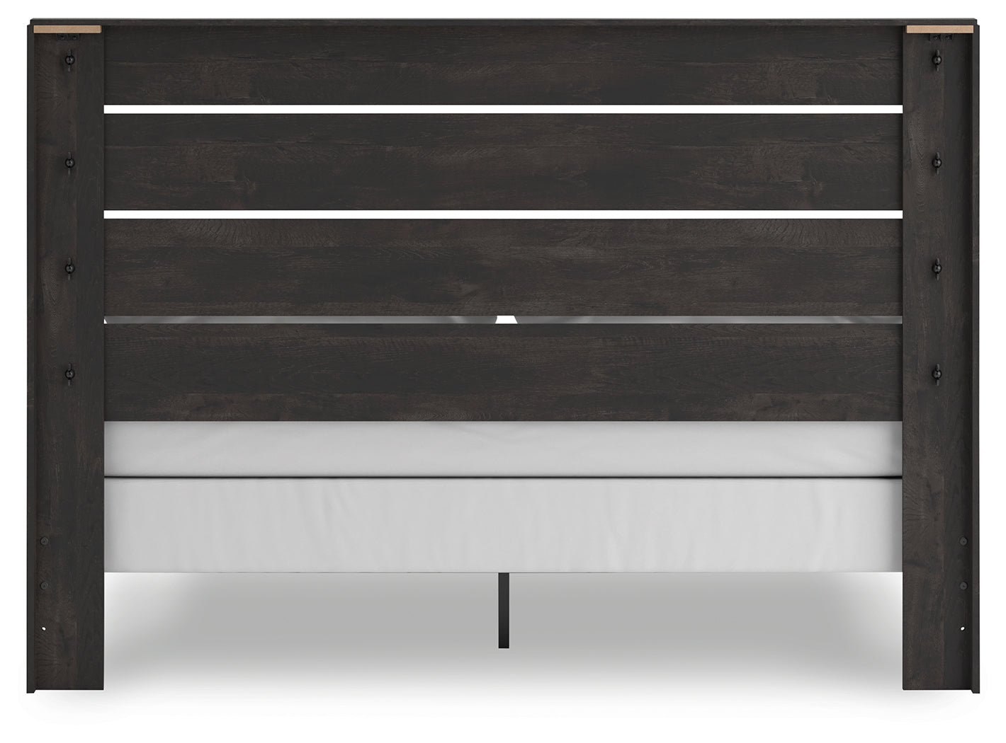 Hollivern King Panel Bed with Mirrored Dresser in Dark Gray from Ashley - Luna Furniture