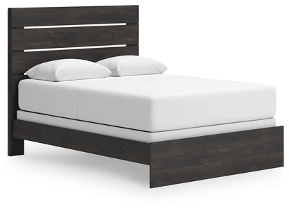 Hollivern Queen Panel Bed with Dresser in Dark Gray from Ashley - Luna Furniture