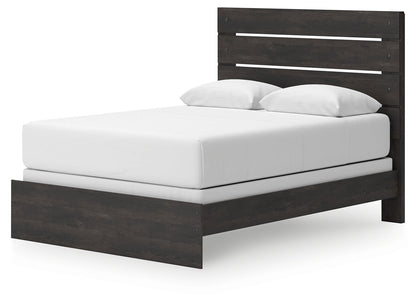 Hollivern Queen Panel Bed with Dresser in Dark Gray from Ashley - Luna Furniture