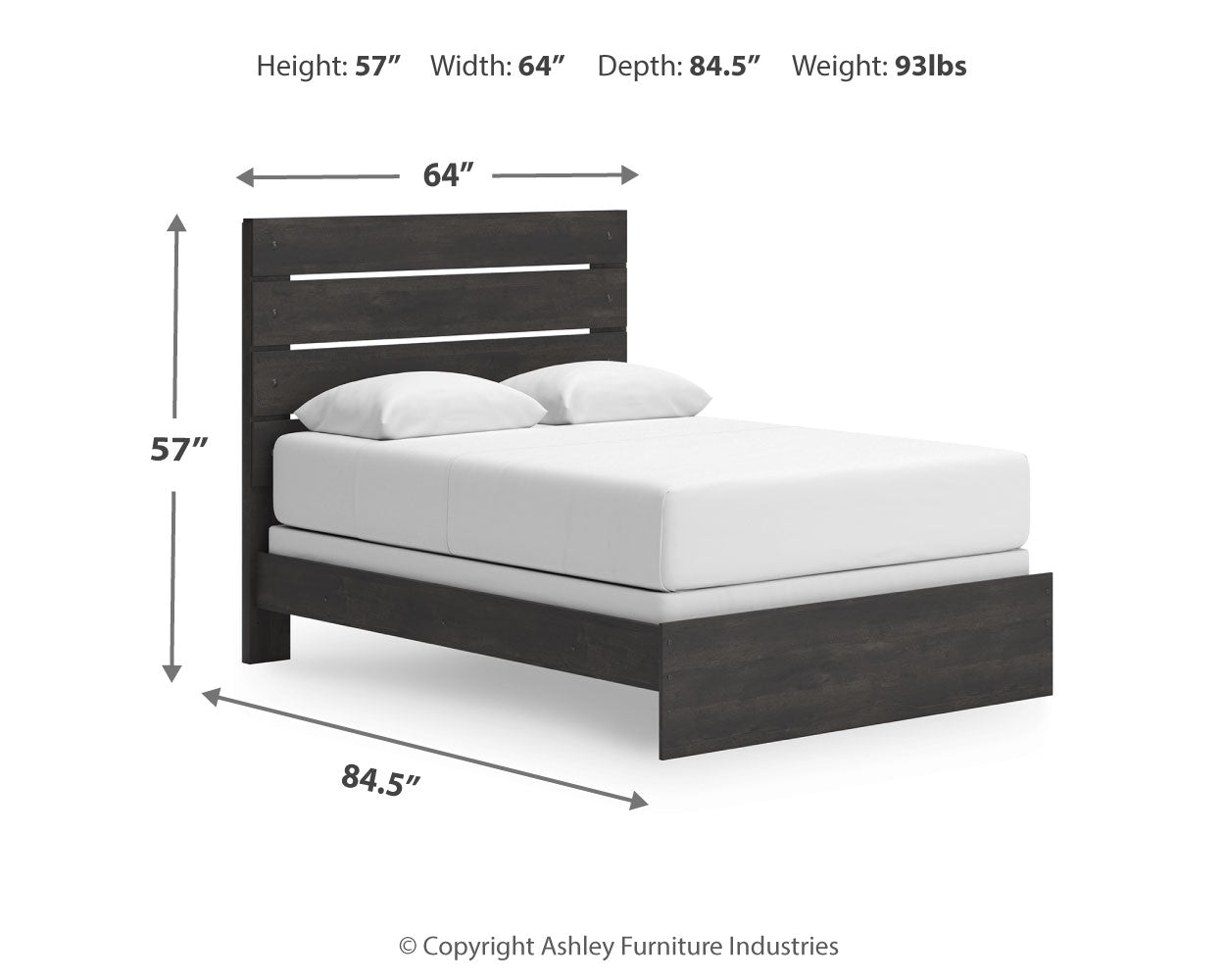 Hollivern Queen Panel Bed with Dresser in Dark Gray from Ashley - Luna Furniture