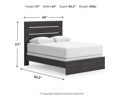 Hollivern Queen Panel Bed with Dresser in Dark Gray from Ashley - Luna Furniture