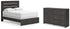 Hollivern Queen Panel Bed with Dresser in Dark Gray from Ashley - Luna Furniture