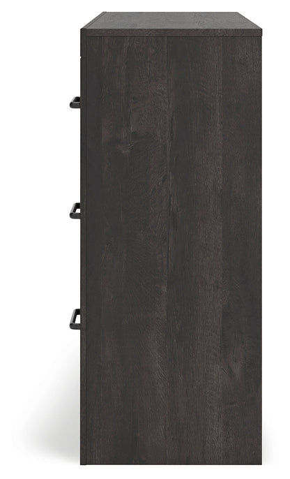 Hollivern Queen Panel Bed with Dresser in Dark Gray from Ashley - Luna Furniture