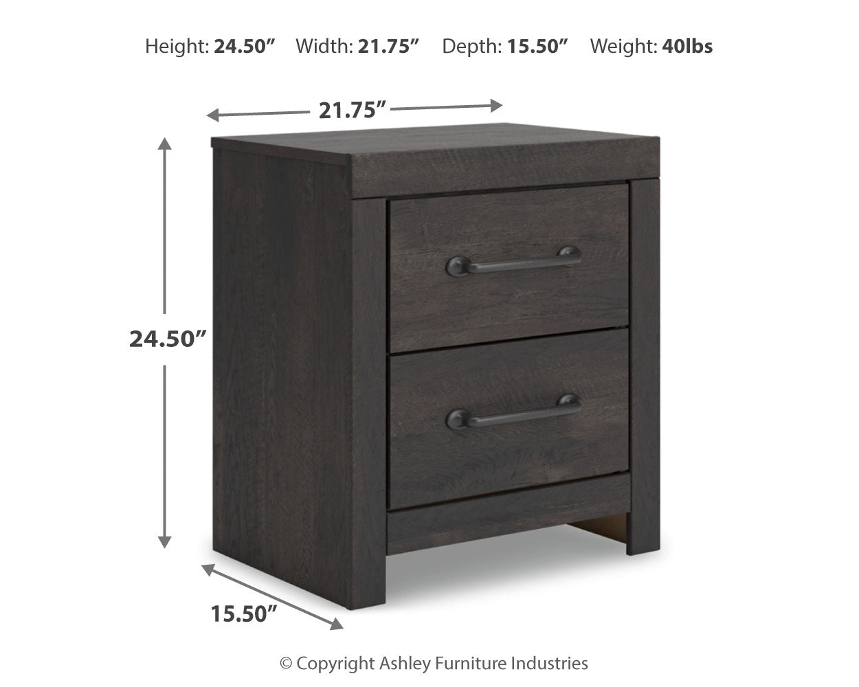 Hollivern Queen Panel Bed with Mirrored Dresser and 2 Nightstands in Dark Gray from Ashley - Luna Furniture
