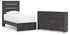 Hollivern Twin Panel Bed with Dresser in Dark Gray from Ashley - Luna Furniture