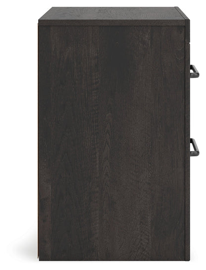 Hollivern Twin Panel Bed with Mirrored Dresser and Nightstand in Dark Gray from Ashley - Luna Furniture