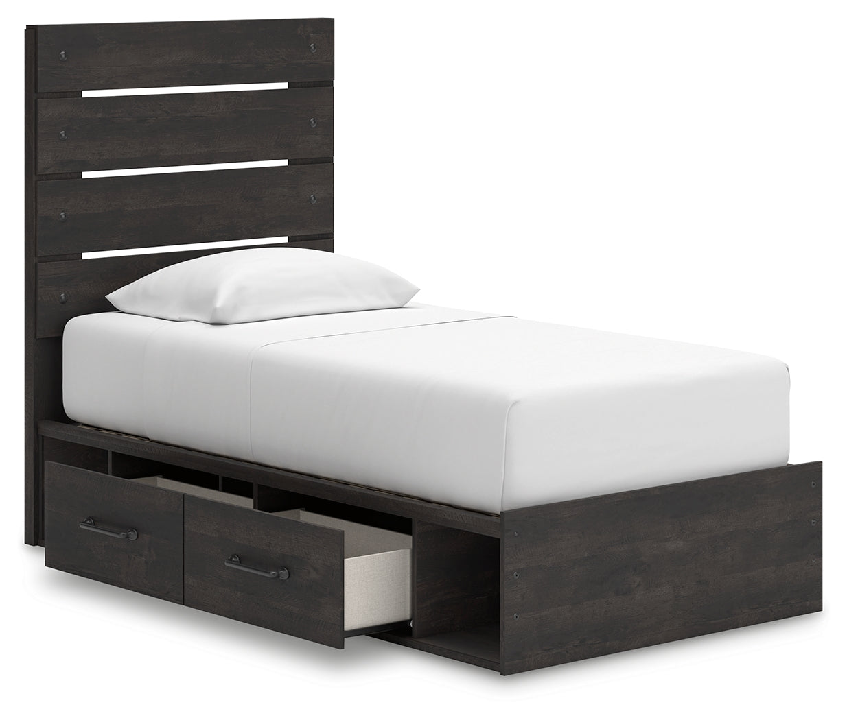 Hollivern Twin Panel Storage Bed with Dresser in Dark Gray from Ashley - Luna Furniture