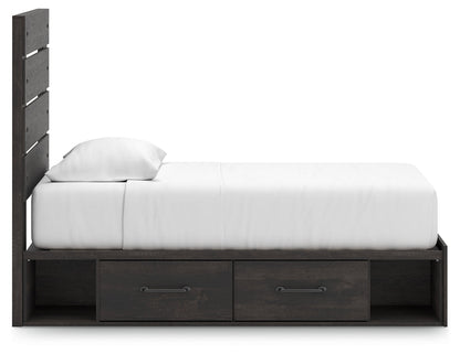 Hollivern Twin Panel Storage Bed with Dresser in Dark Gray from Ashley - Luna Furniture