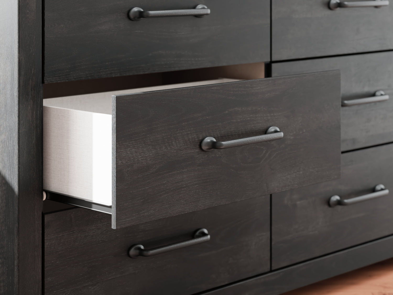 Hollivern Twin Panel Storage Bed with Dresser in Dark Gray from Ashley - Luna Furniture