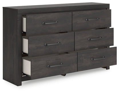 Hollivern Twin Panel Storage Bed with Dresser in Dark Gray from Ashley - Luna Furniture