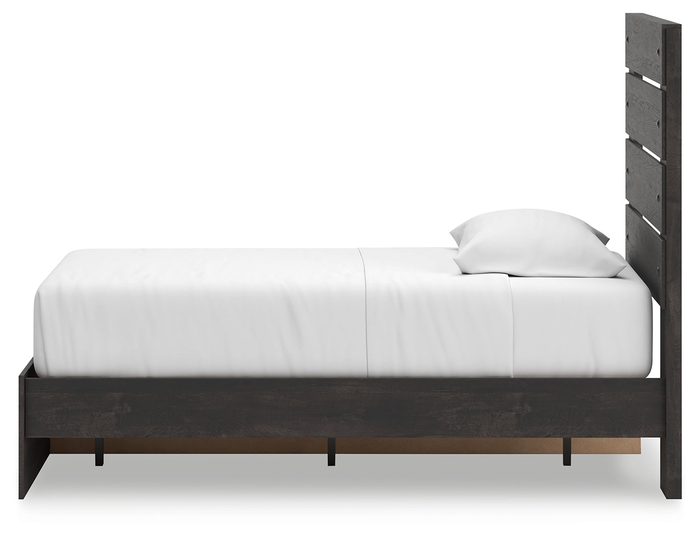 Hollivern Twin Panel Storage Bed with Mirrored Dresser and 2 Nightstands in Dark Gray from Ashley - Luna Furniture