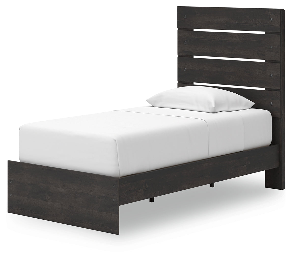 Hollivern Twin Panel Storage Bed with Mirrored Dresser and Nightstand in Dark Gray from Ashley - Luna Furniture