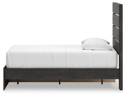 Hollivern Twin Panel Storage Bed with Mirrored Dresser in Dark Gray from Ashley - Luna Furniture