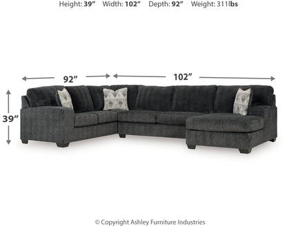Hollyview Shadow 3-Piece Sectional with Chaise - 15205S1