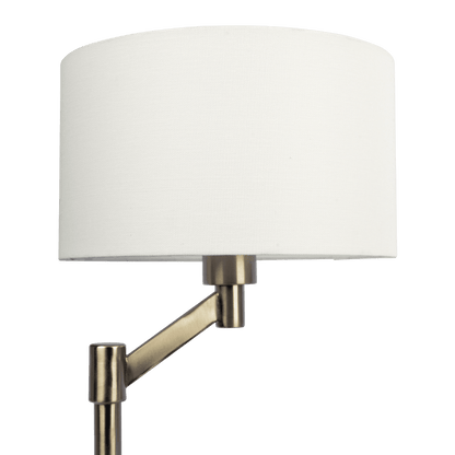 Horizon Brushed Nickel Table Lamp with On/Off Switch Curved Metal Base Linen Shade - WLL03700201