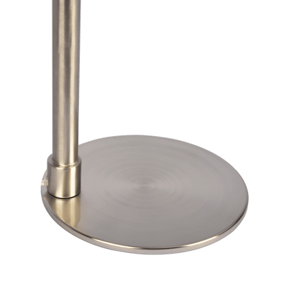 Horizon Brushed Nickel Table Lamp with On/Off Switch Curved Metal Base Linen Shade - WLL03700201