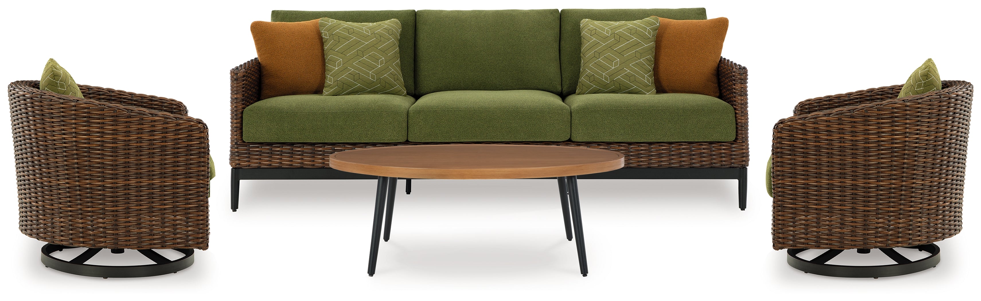 Horizon Hall Outdoor Sofa, 2 Lounge Chairs, Ottoman and Coffee Table - P572P3