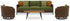 Horizon Hall Outdoor Sofa and 2 Chairs with Coffee Table in Brown/Green from Ashley - Luna Furniture
