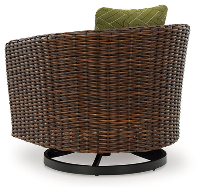 Horizon Hall Outdoor Sofa and 2 Chairs with Coffee Table in Brown/Green from Ashley - Luna Furniture