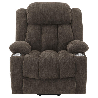 Houston Upholstered Power Lift Recliner Chair Dark Brown - 603233P