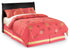 Huey Vineyard Black Full Sleigh Headboard, Chest and Nightstand - B128B34