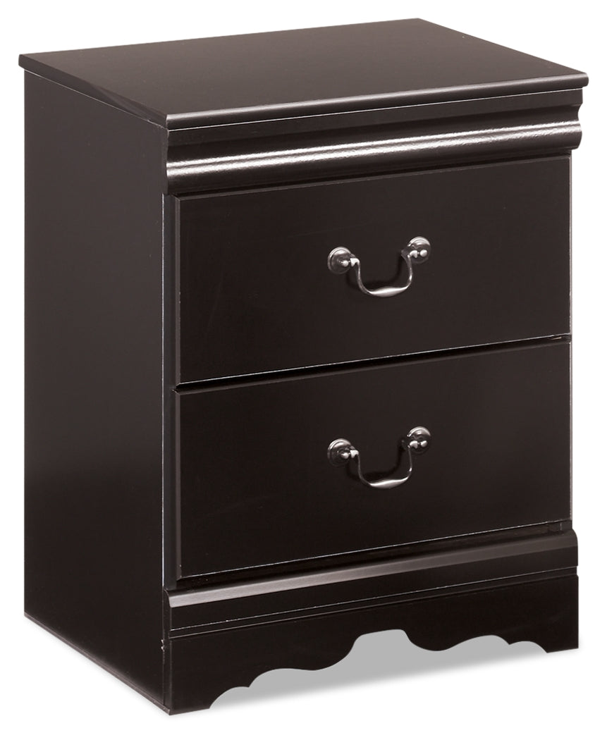 Huey Vineyard Black Full Sleigh Headboard, Chest and Nightstand - B128B34