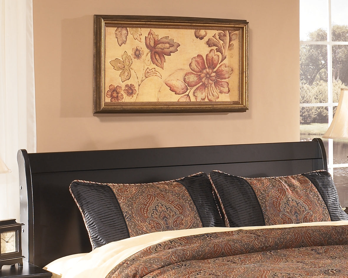 Huey Vineyard Black Queen Sleight Bed and Chest - B128B48