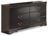 Huey Vineyard Queen Sleigh Bed, Dresser and Chest - B128B52