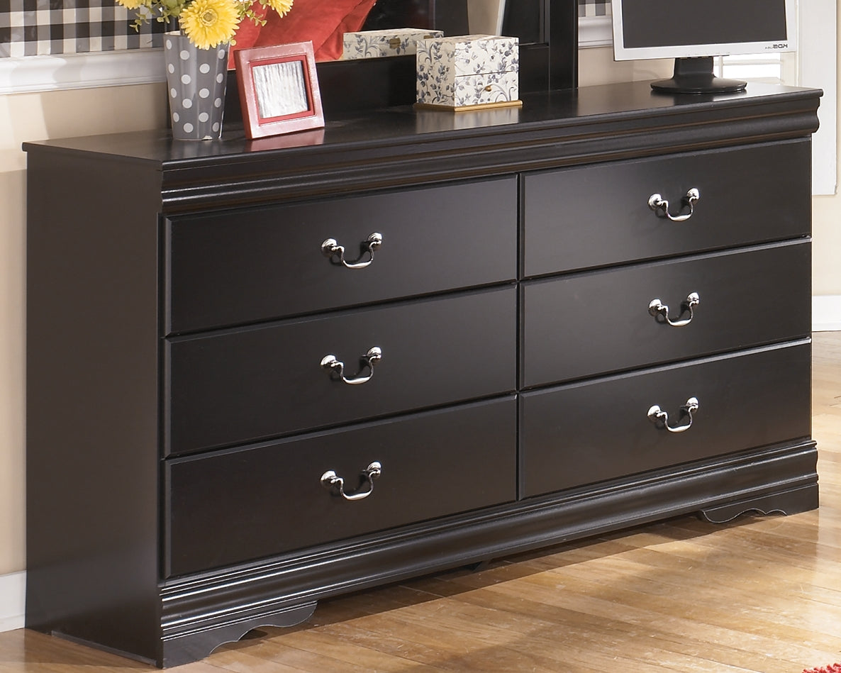 Huey Vineyard Queen Sleigh Bed with Dresser in Black from Ashley - Luna Furniture