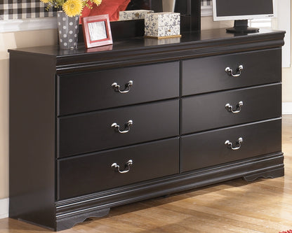 Huey Vineyard Queen Sleigh Bed with Dresser in Black from Ashley - Luna Furniture