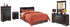 Huey Vineyard Queen Sleigh Headboard Bed with Mirrored Dresser, Chest and Nightstand in Black from Ashley - Luna Furniture