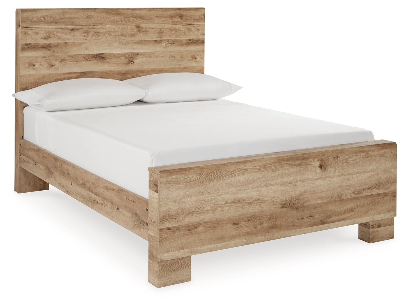 Hyanna Full Panel Bed with Mirrored Dresser, Chest and 2 Nightstands in Tan Brown - PKG015351