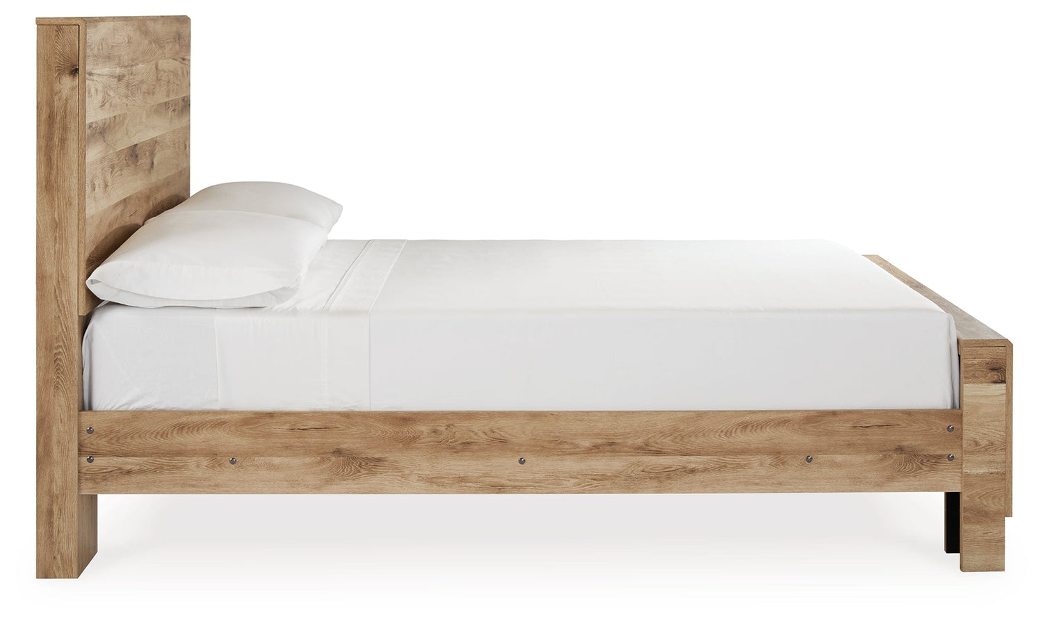 Hyanna Full Panel Bed with Mirrored Dresser, Chest and 2 Nightstands in Tan Brown - PKG015351