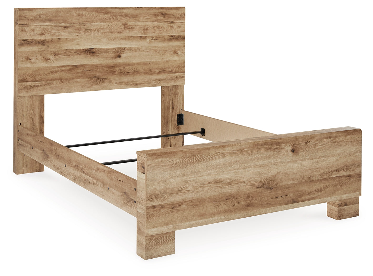 Hyanna Full Panel Bed with Mirrored Dresser, Chest and 2 Nightstands in Tan Brown - PKG015351